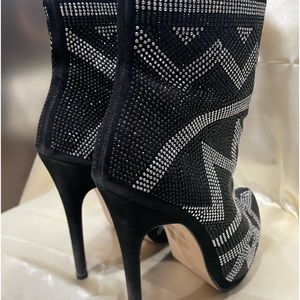 Aldo booties black and silver studs with zipper
